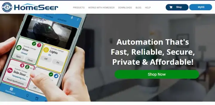The HomeSeer website