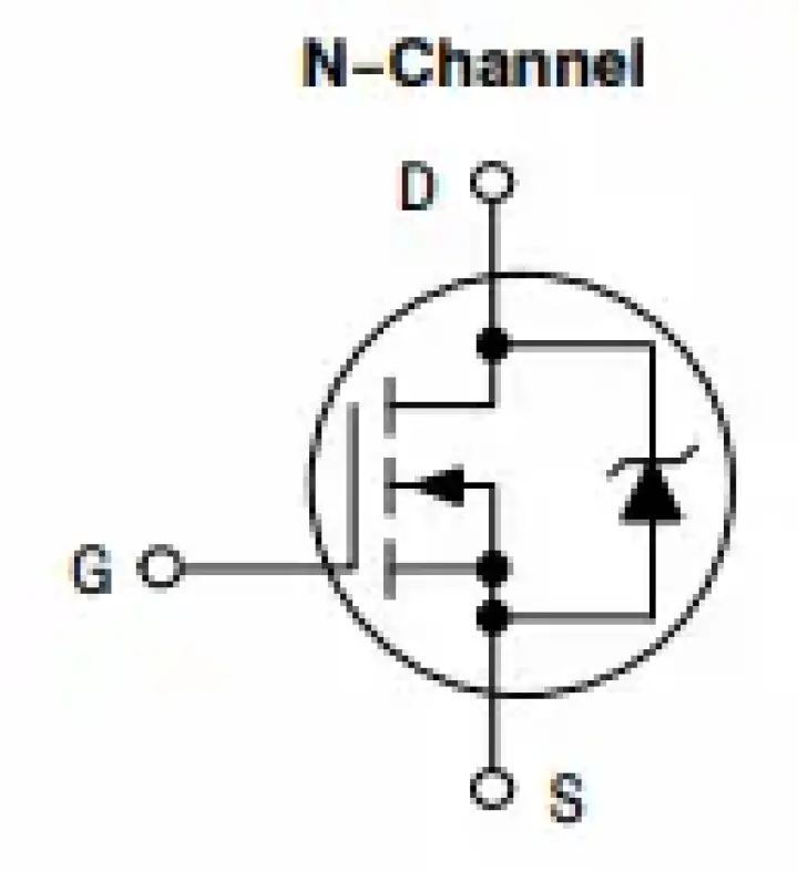 The annotated MOSFET diagram, as per the datasheet