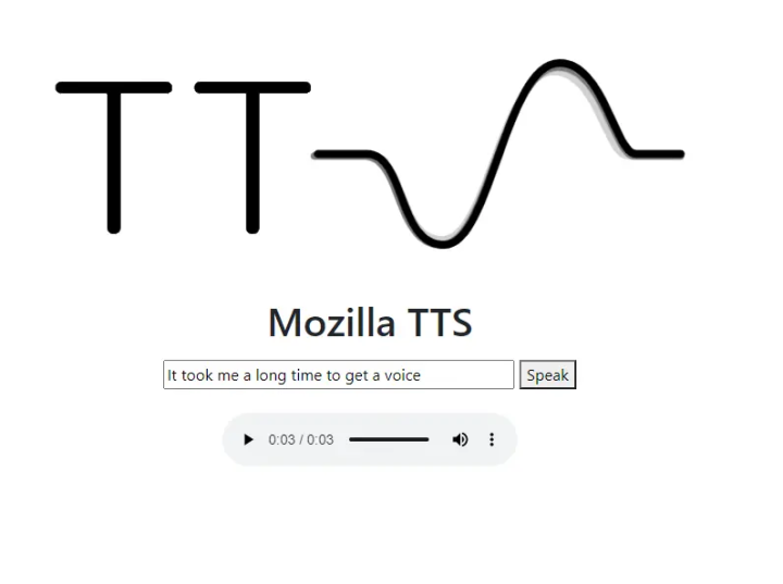 Mozilla Text to Speech (TTS) works!