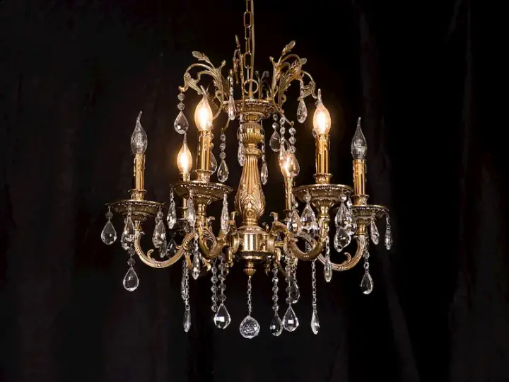 A chandelier with many bulbs