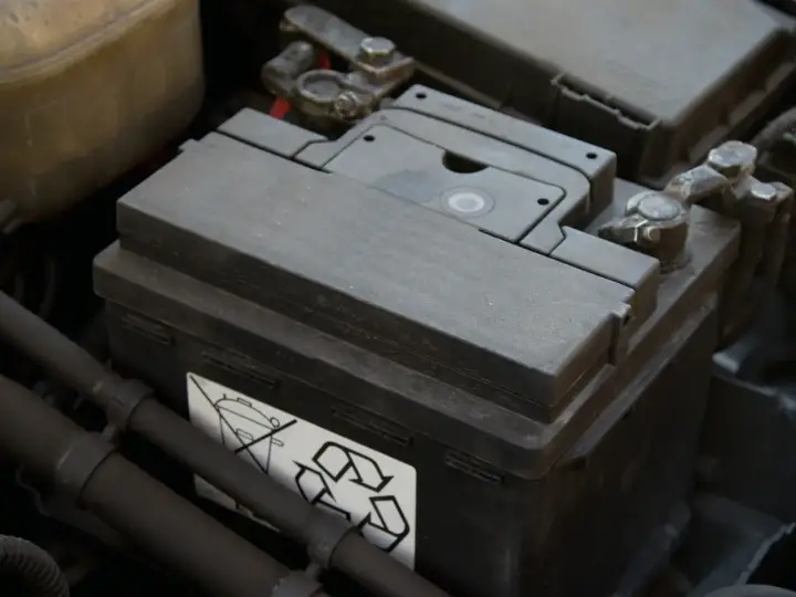 A lead acid battery, like the one in a car