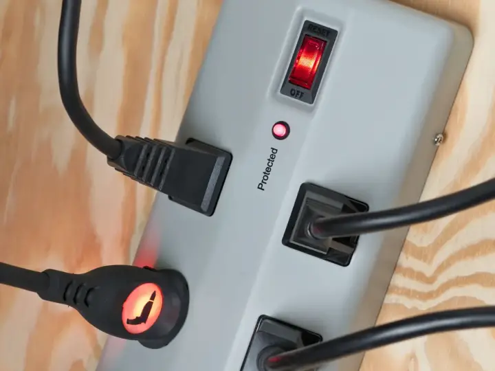 A surge protector power bar