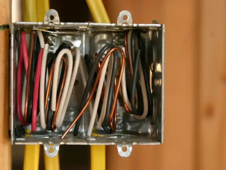 The wires for a light switch