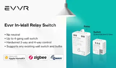 HomeKit Light Switch No Neutral  EVVR In-Wall Smart Relay Switch